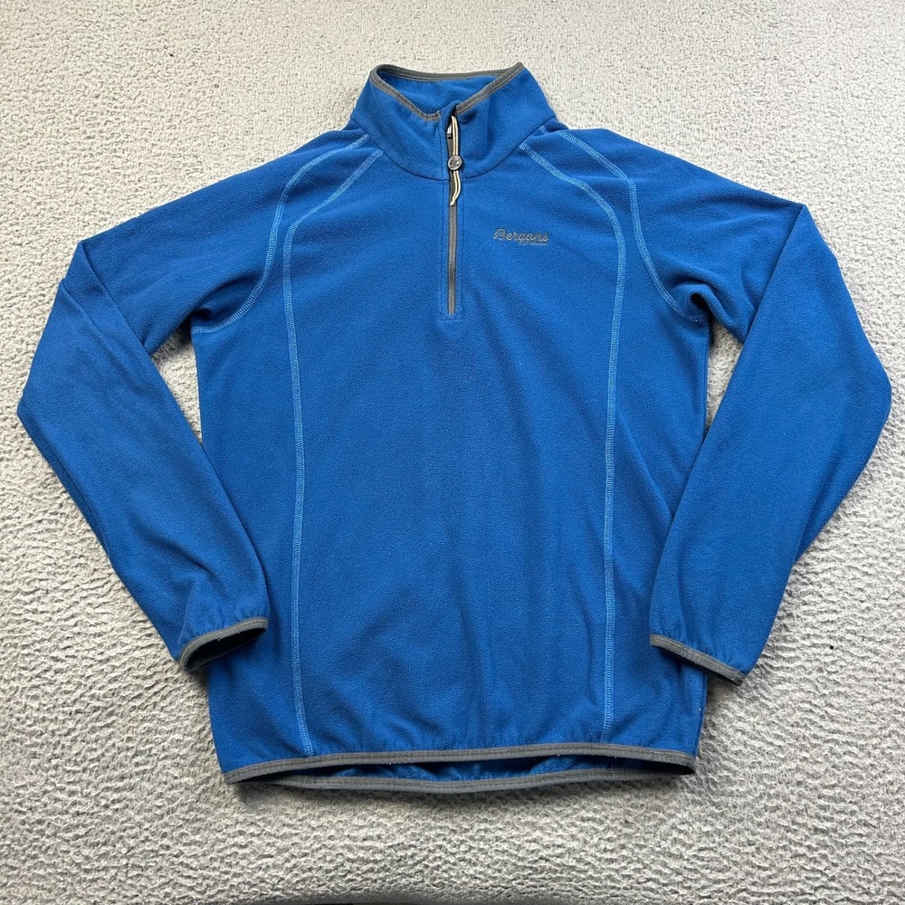 Bergans of Norway Mens Ombo Half Zip Fleece Pullover Small Blue Midlayer Hiking
